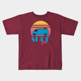 Surf Life, Retro 80s Illustration Kids T-Shirt